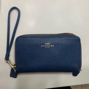 Blue Coach Wristlet